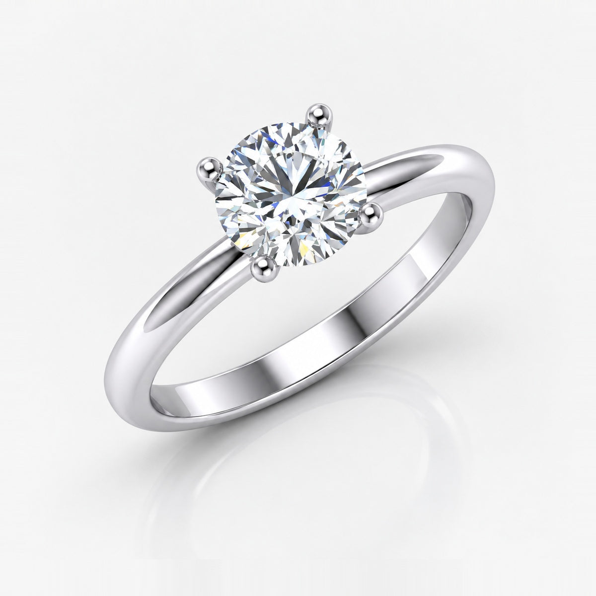 IGI Certified 2.00Ct Classic Four Prong Solitaire Engagement Ring in Gold & Platinum