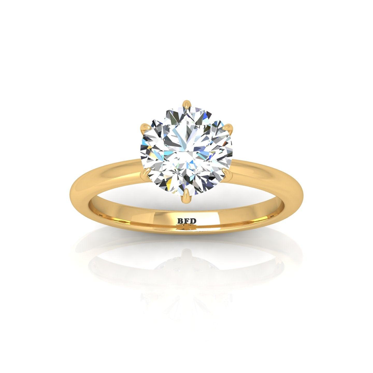 Certified Classic Round Diamond Hidden Halo Engagement Ring