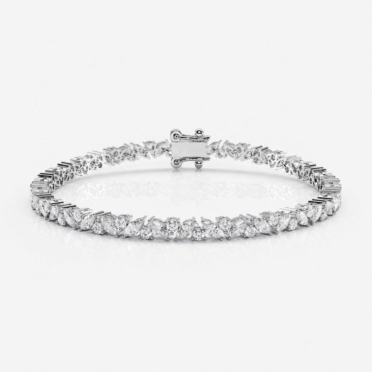 10.00ct Round Diamond Tennis Bracelet - 9k White Gold