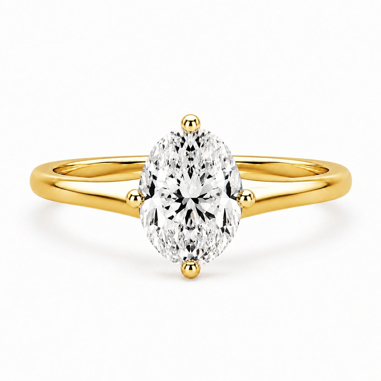 IGI Certified Oval Lab Grown Diamond Solitaire Ring