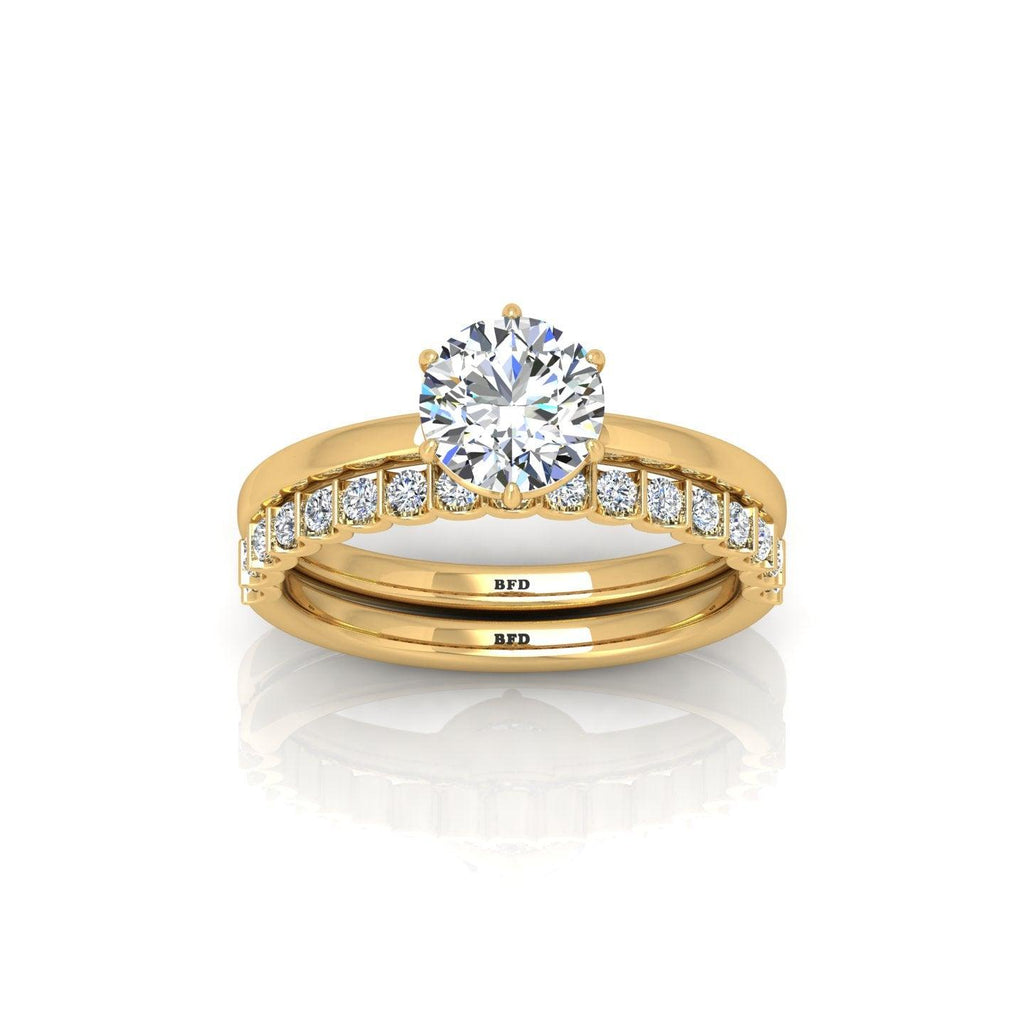 Certified Classic Round Diamond Solitaire Engagement Ring With Matching Band 1.50Ct E/VS
