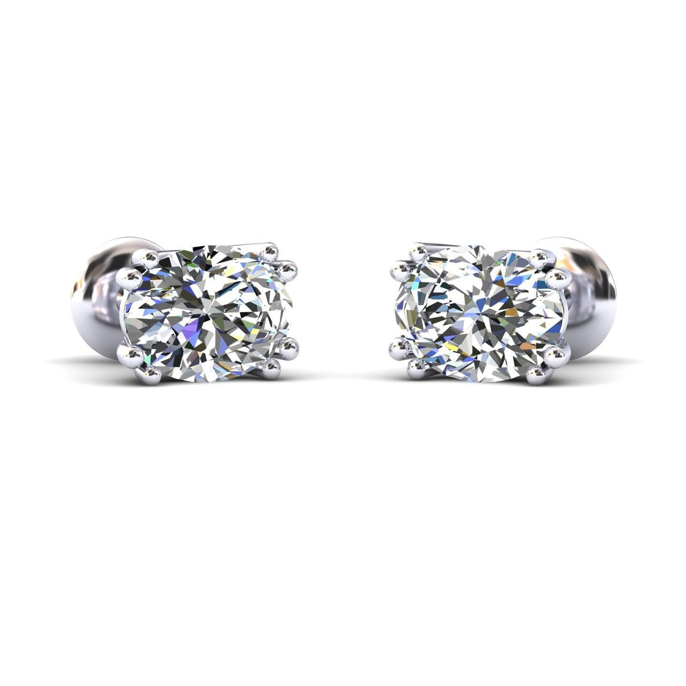 Certified F/VS 3.00Ct Oval Diamond Stud Earrings in 18k Gold