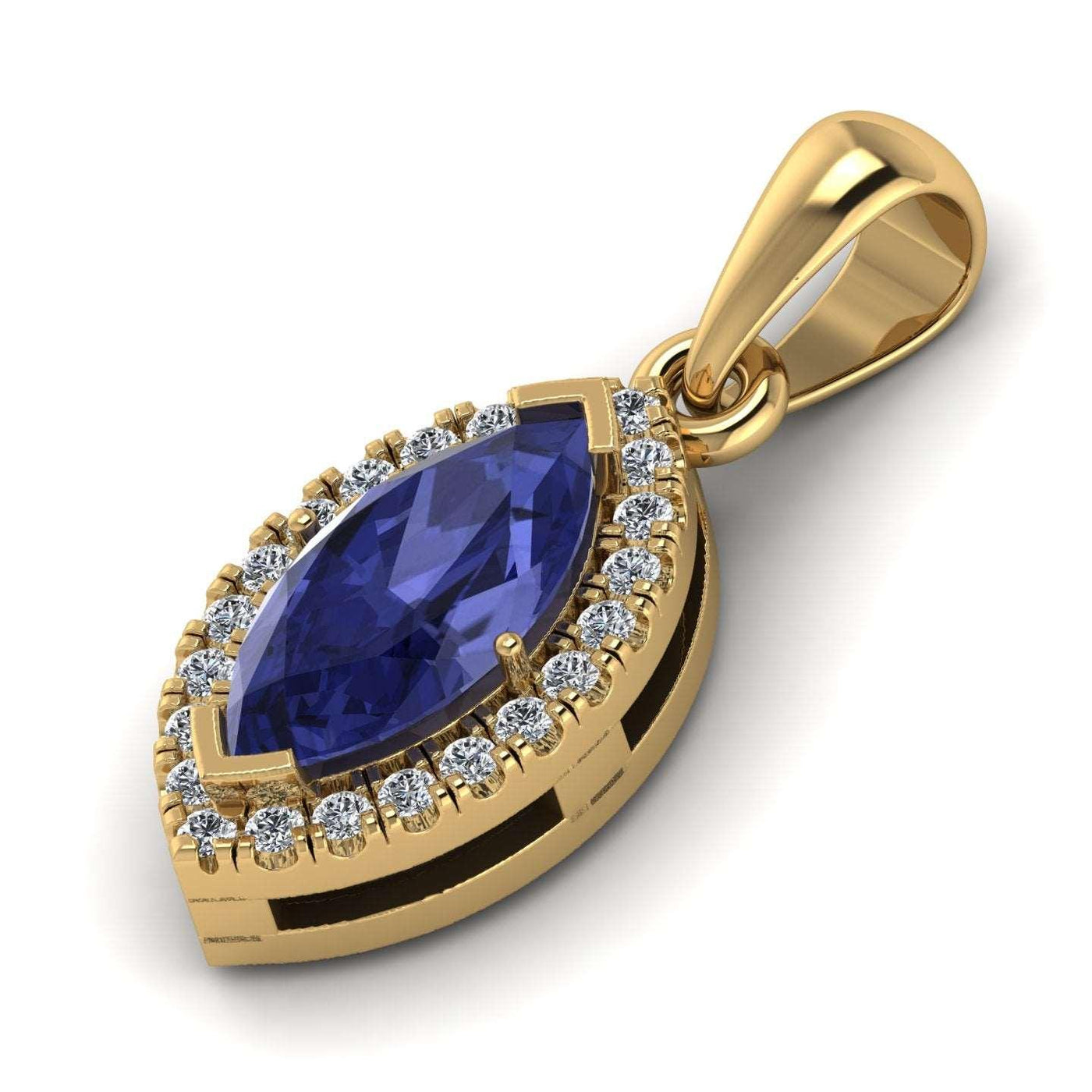 AAA Marquise Tanzanite & diamond Women's Pendant - 1.50 Carat