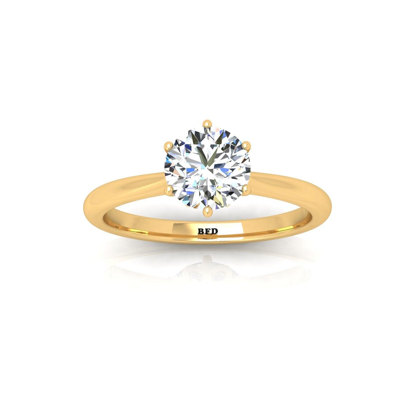 Certified Round Diamond Solitaire Engagement Ring - E/VS 1.00 Carat