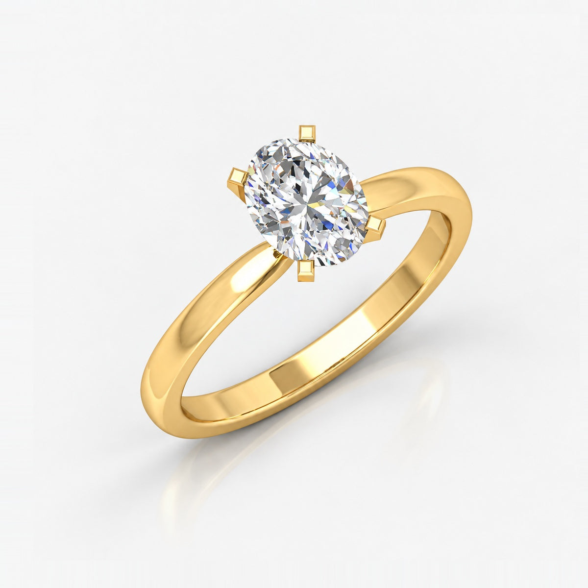 IGI Certified Oval Diamond 2.00Ct Solitaire Engagement Ring in Gold & Platinum