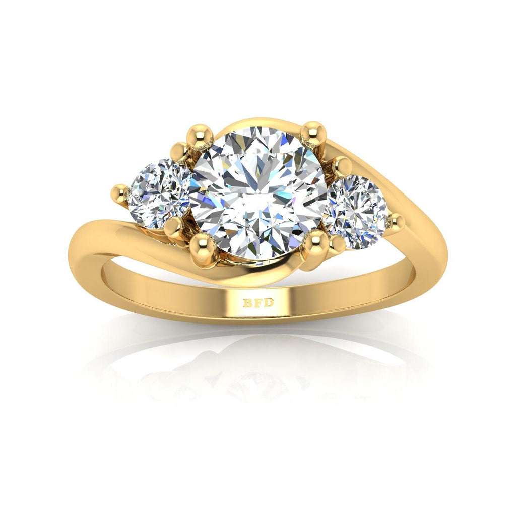 Classic Round Diamond Trilogy Engagement Ring in Platinum 1.00Ct-3.00Ct