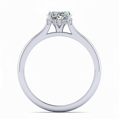 2.00 Carat D/VS Lab Grown Oval Diamond Hidden Halo Engagement Ring In Platinum