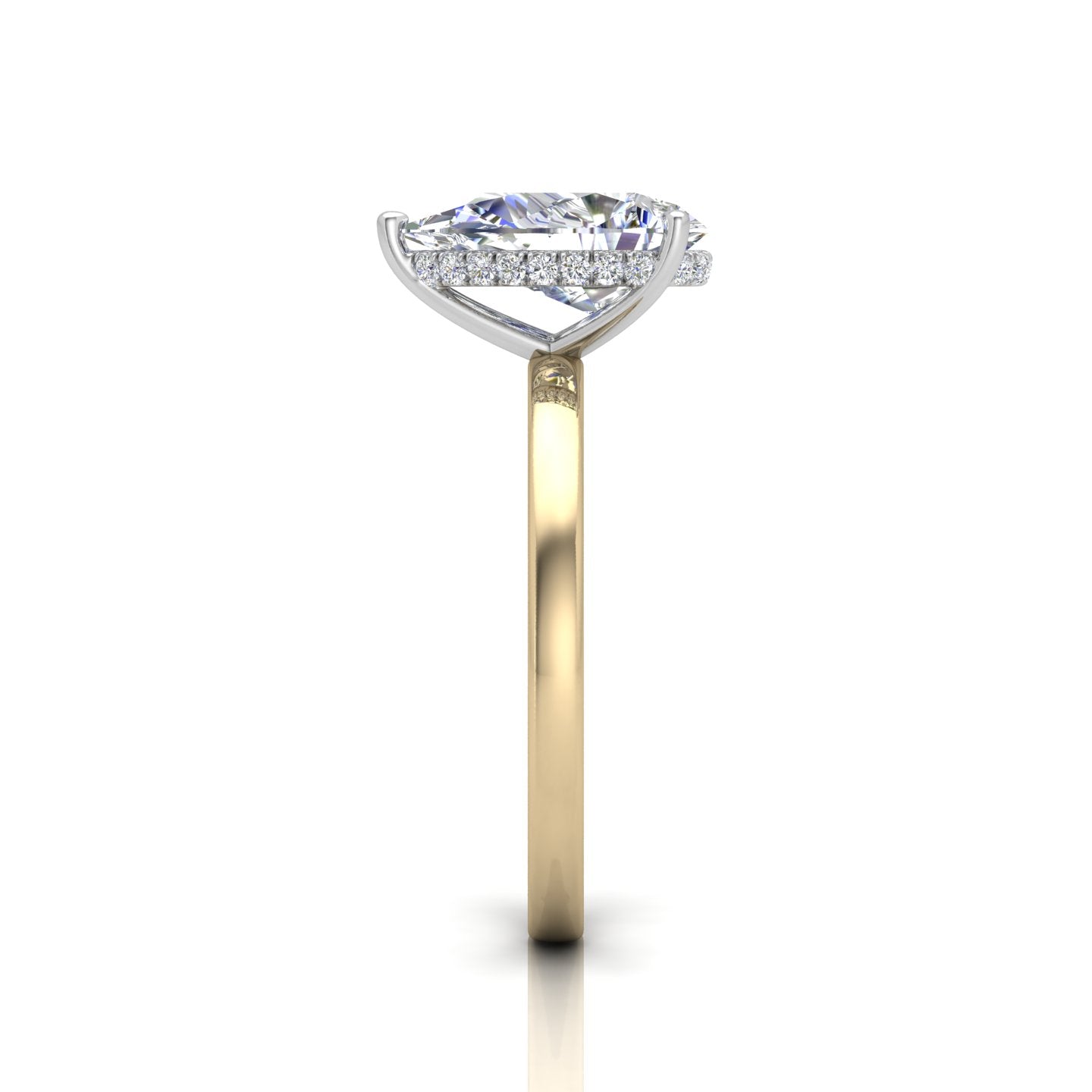 Classic Solitaire Hidden Halo Engagement Ring