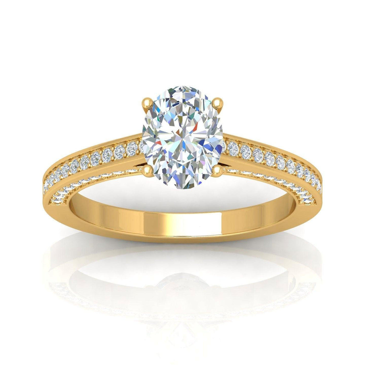 Certified Oval Diamond Engagement Ring 2.00Carat E/VS