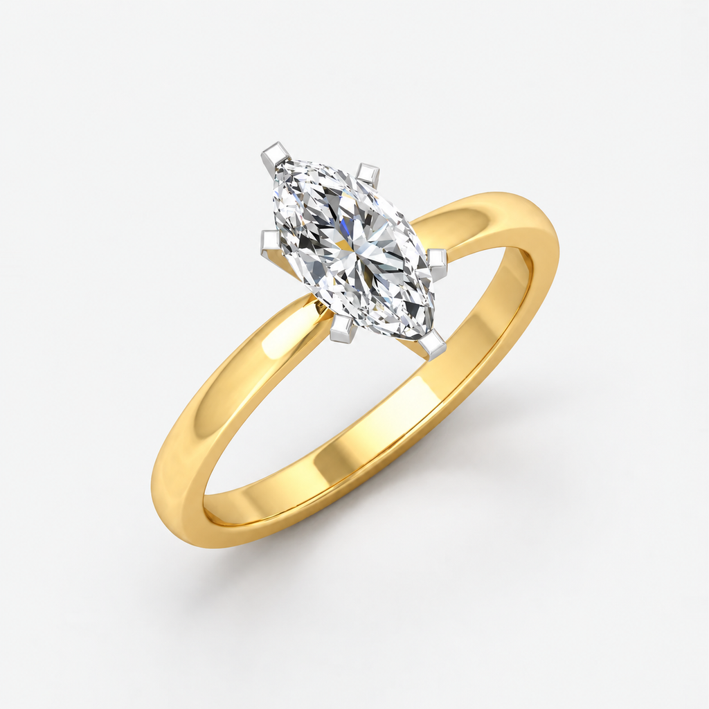 Marquise Diamond IGI Certified Solitaire Engagement Ring in Gold & Platinum