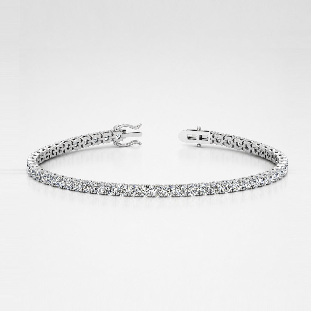 6.50Ct Round Diamond Tennis Bracelet and 2.00Ct Stud Earring 9K White Gold