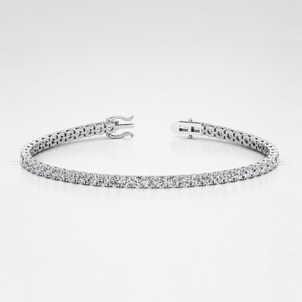 5.00Ct 100% Natural Round Diamond Tennis Bracelet in White / Yellow Gold