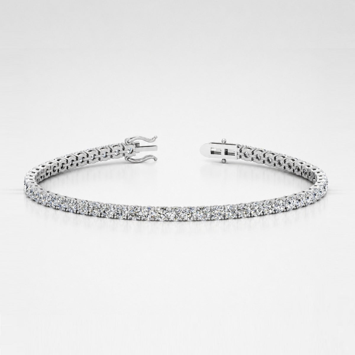 5.00Ct 100% Natural Round Diamond Tennis Bracelet in White / Yellow Gold
