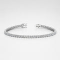 100% Natural Four Claw Setting 7.00 Carat Round Dimaonds Tennis Bracelet 9k White Gold