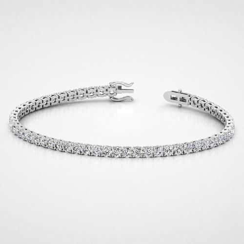 7.00ct Round Diamond Tennis Bracelet - 9k White Gold