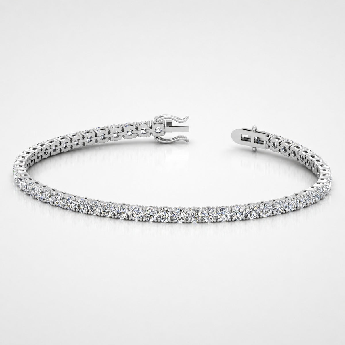 UK Hallmarked 100% Natural 5.00Ct Round Diamond Claw Set Tennis Bracelet 9k 'Gold