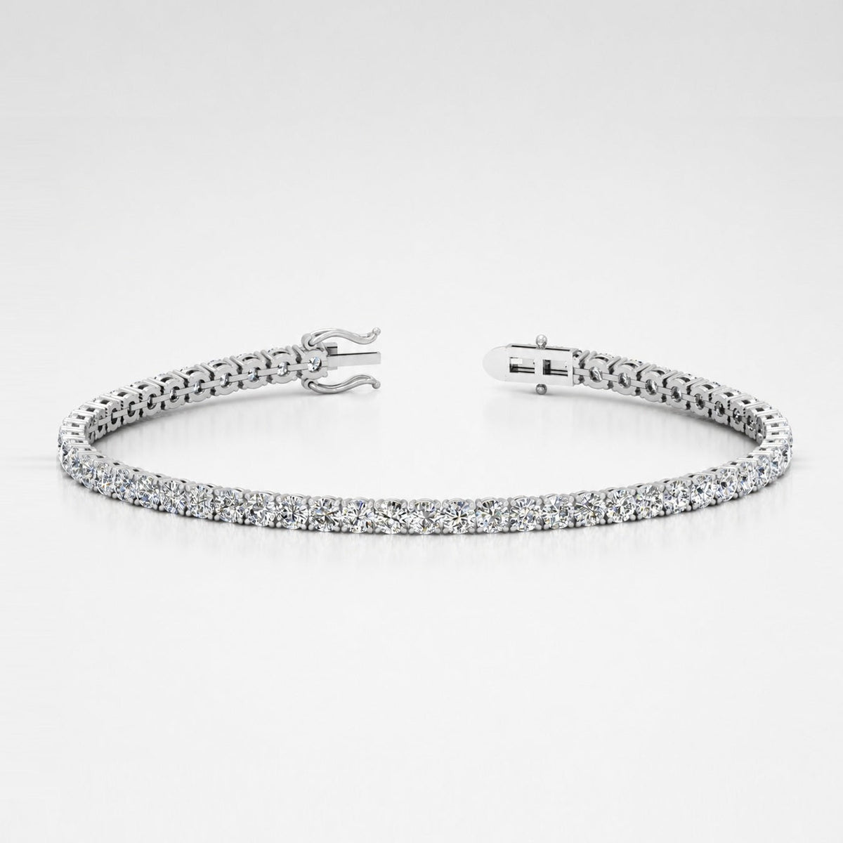 6.00ct Round Diamond Tennis Bracelet - Platinum / 18k White Gold