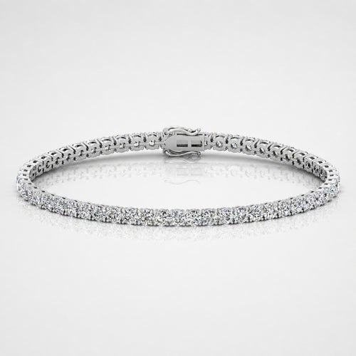 6.00ct Round Diamond Tennis Bracelet - Platinum (Angle View 4)