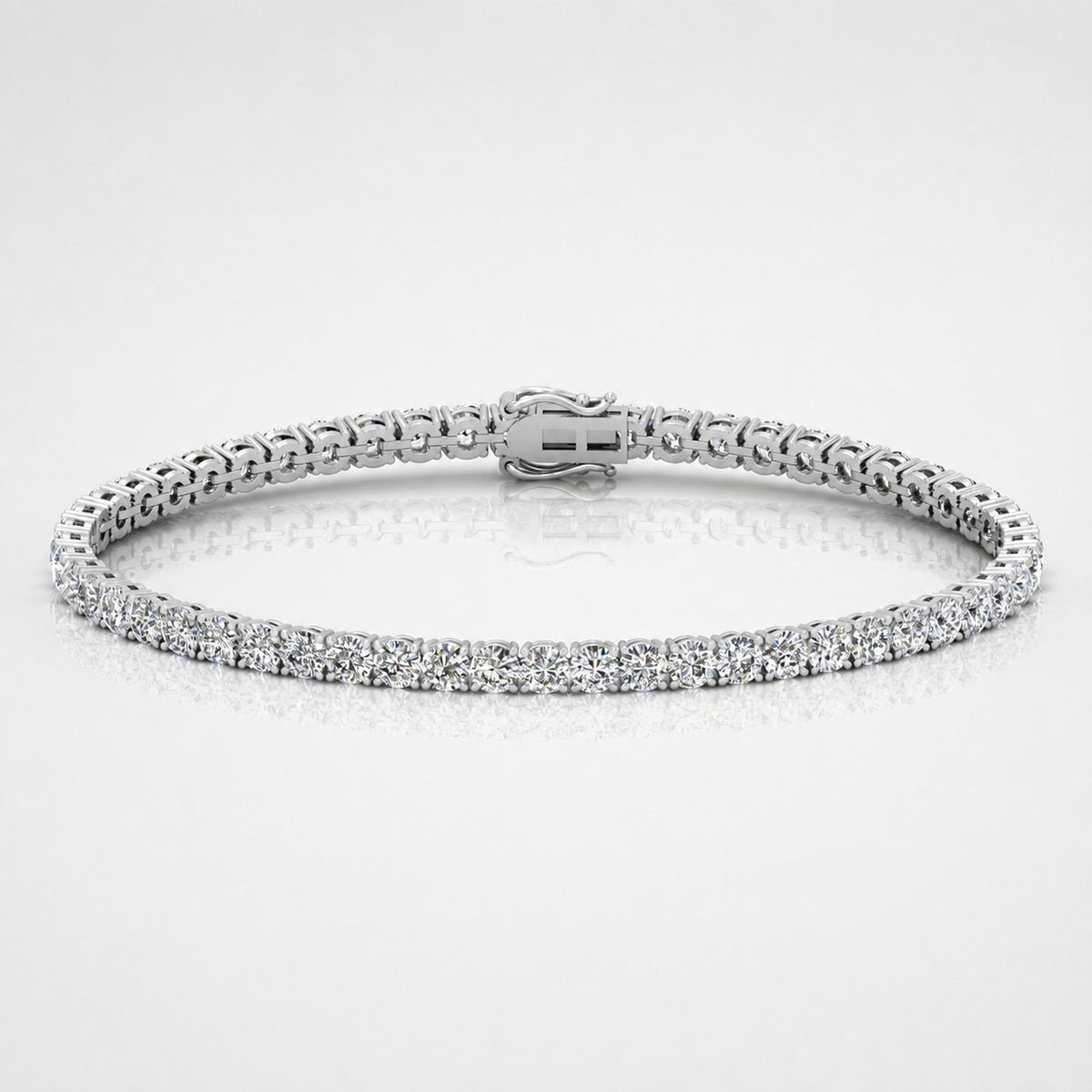 UK Hallmarked 100% Natural 5.00Ct Round Diamond Claw Set Tennis Bracelet 9k 'Gold