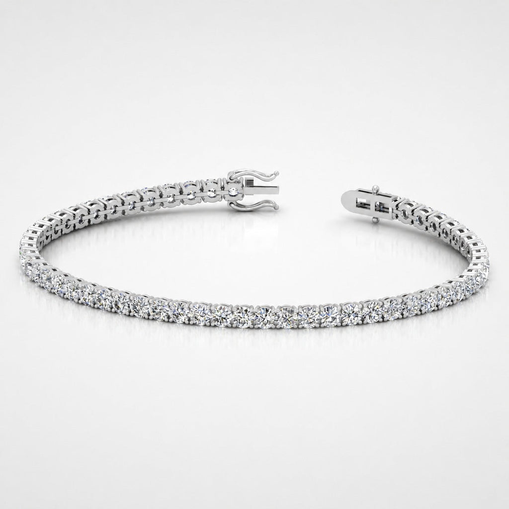 5.00ct Round Diamond Tennis Bracelet - 9K White Gold / 18K White Gold / Platinum
