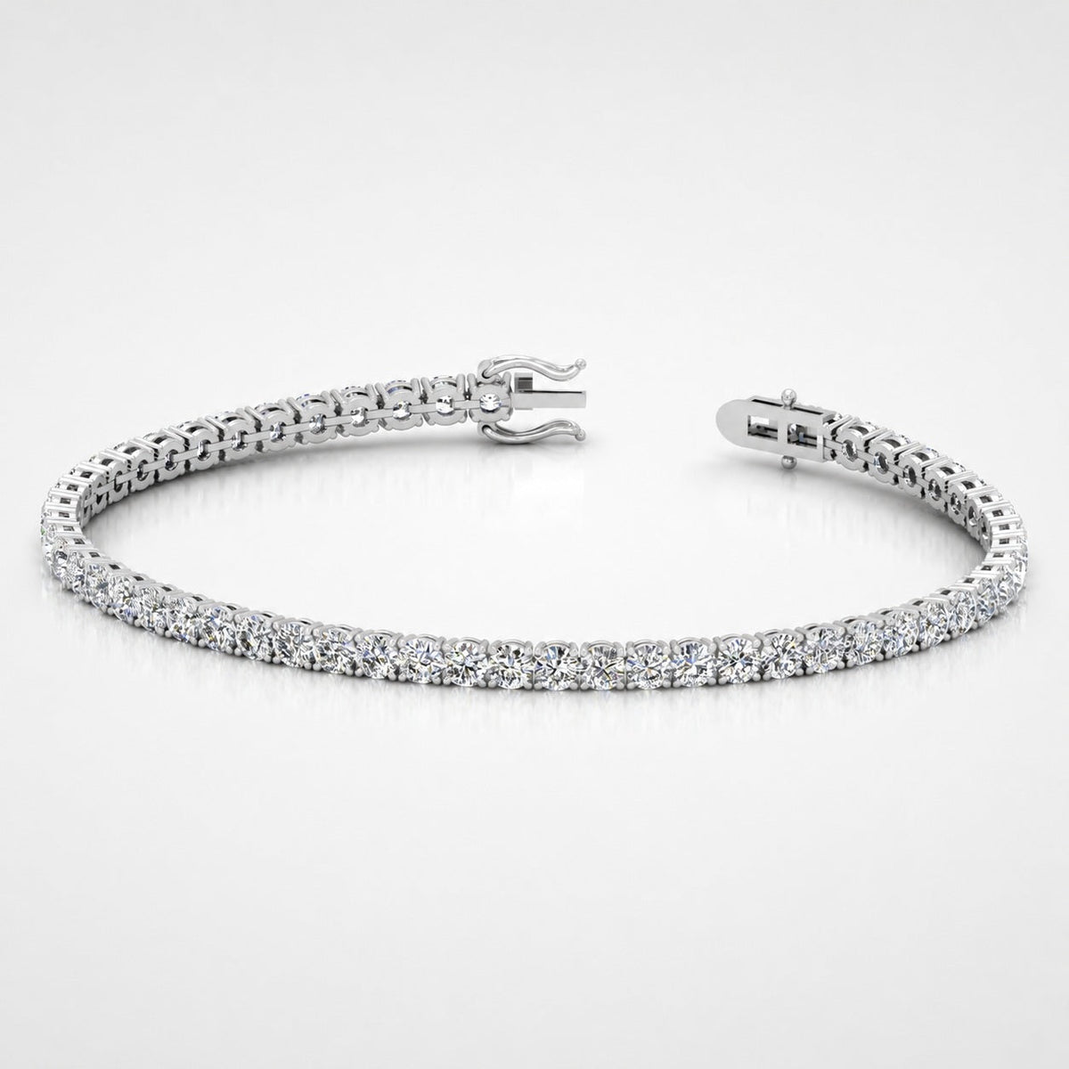 5.00ct Round Diamond Tennis Bracelet - 9K White Gold / 18K White Gold / Platinum