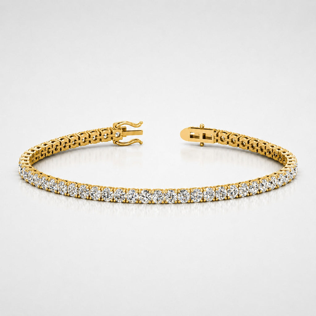 5.00ct Round Diamond Tennis Bracelet - 18k Yellow Gold