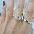 Best Offer..! F/VS 1.94 Ct Oval Diamond Trilogy Engagement Ring In 18k Gold