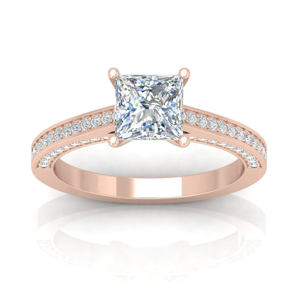 Certified Princess Diamond Engagement Ring 2.00Carat E/VS