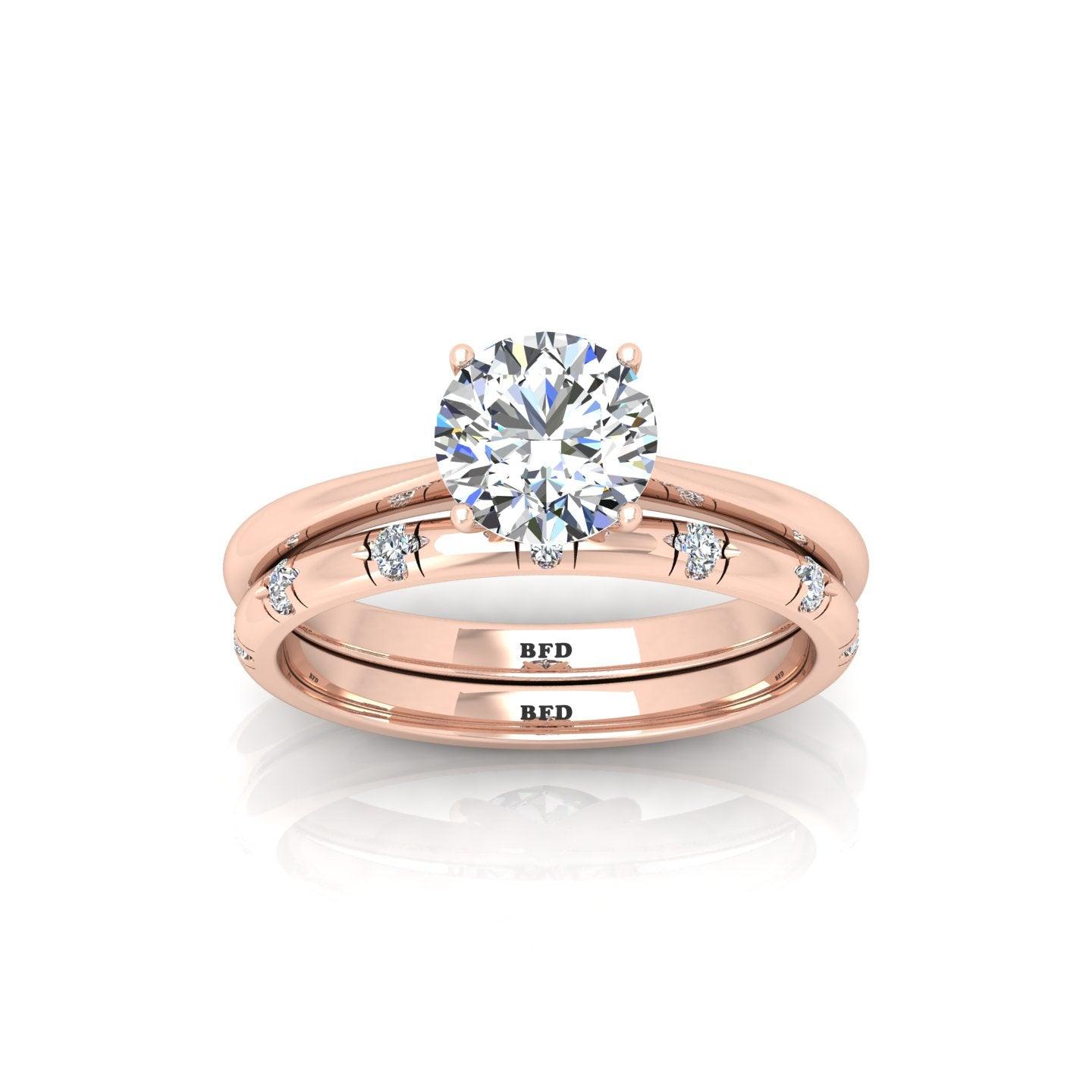 Certified Classic Round Diamond Solitaire Engagement Ring With Band 1.20Ct E/VS