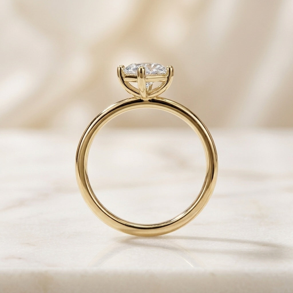 IGI Certified Oval Lab Diamond Solitaire Engagement Ring - D/VS
