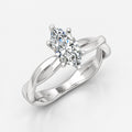 Twisted Solitaire Engagement Ring Marquise Diamond 2.00Ct IGI Certified in Gold & Platinum