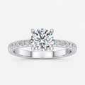 IGI Certified Lab Grown Round Brilliant Cut Diamond Pavé Solitaire Engagement Ring in Gold & Platinum – 1–5Ct