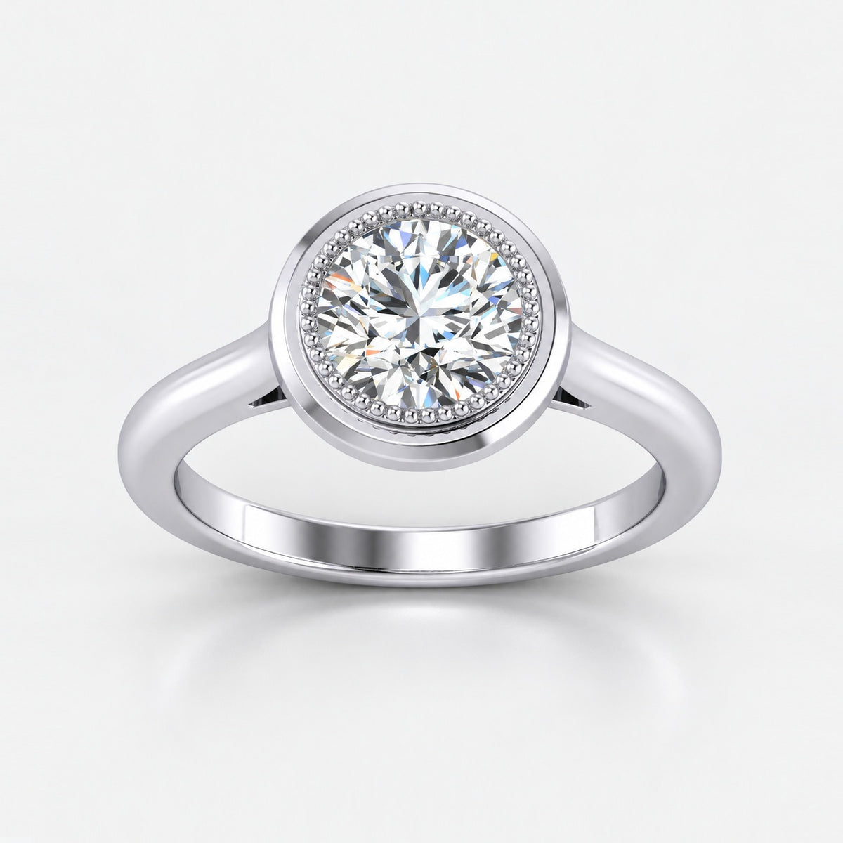 IGI Certified 2.00Ct Classic Milgrain Set Solitaire Engagement Ring in Gold & Platinum