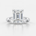 IGI Certified Classic Solitaire Emerald Diamond Engagement Ring in Gold & Platinum