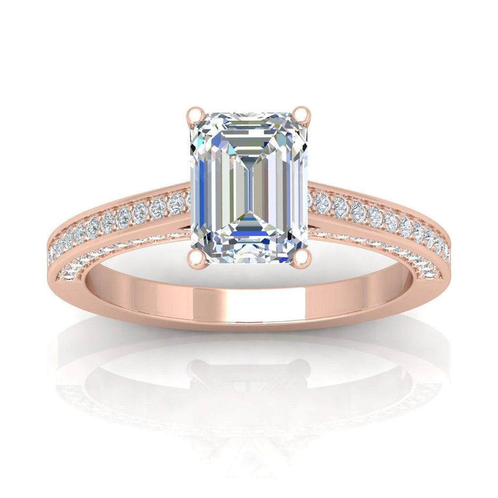 Certified Emerald Diamond Engagement Ring 2.00Carat