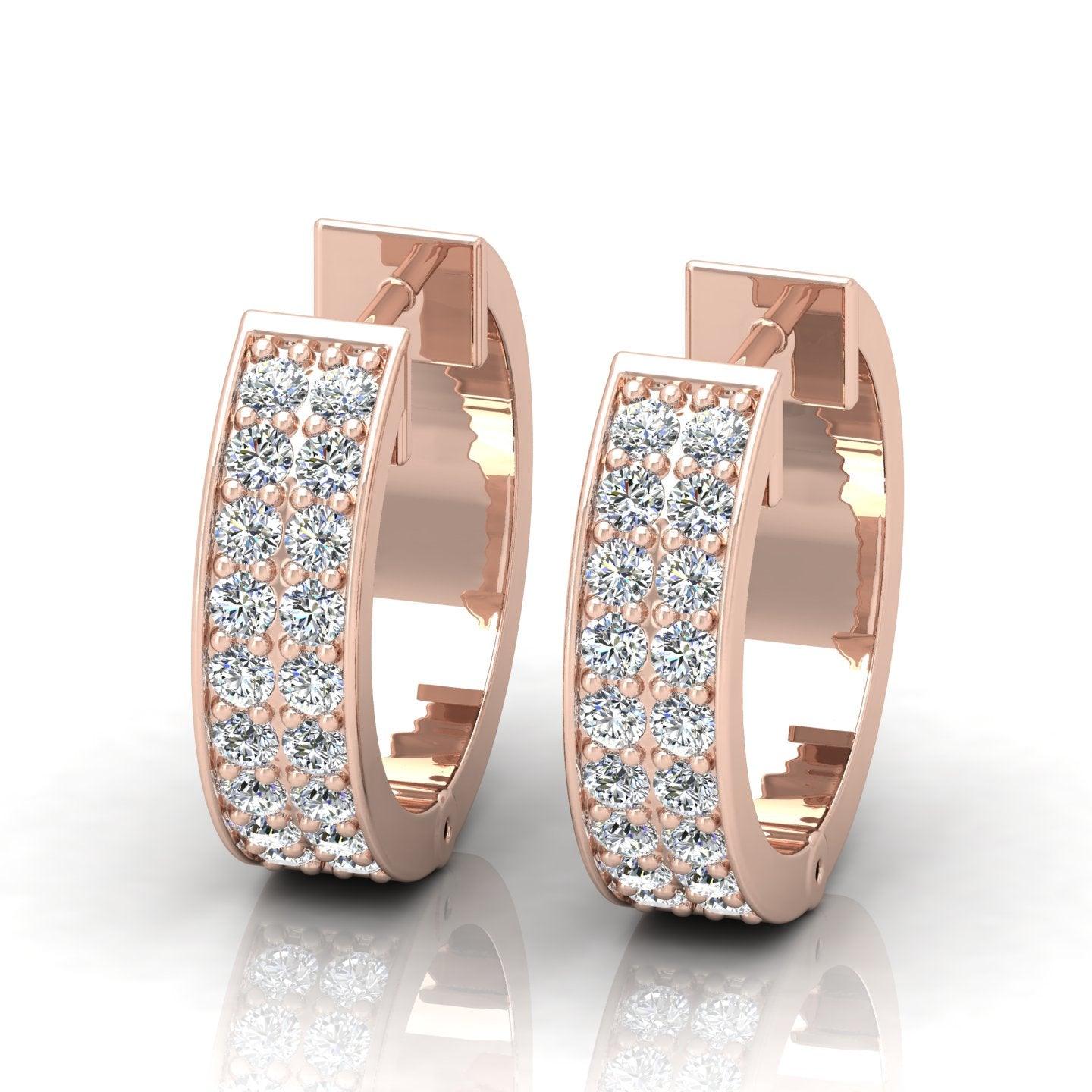 D/VVS 0.25 Carat Round Diamond Designer Hoop Earrings - amadadiamons
