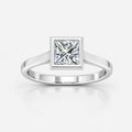 2.00Ct Solitaire Bezel Set Engagement Women's Ring Princess Diamond IGI Certified in Gold & Platinum