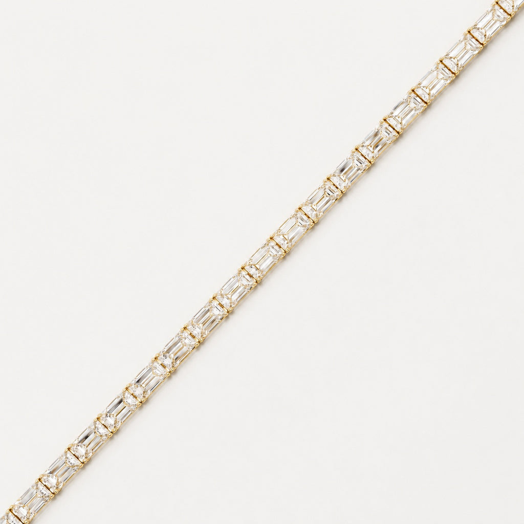 East-West Emerald Lab-Grown Diamond Tennis Bracelet in Gold & Platinum (8–30ct)