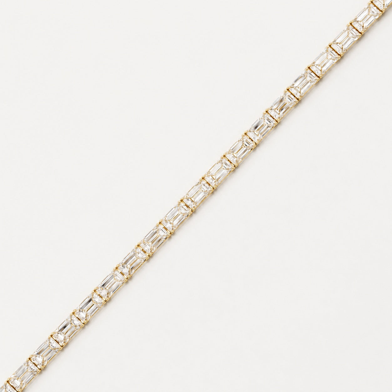 East-West Emerald Lab-Grown Diamond Tennis Bracelet in Gold & Platinum (8–30ct)