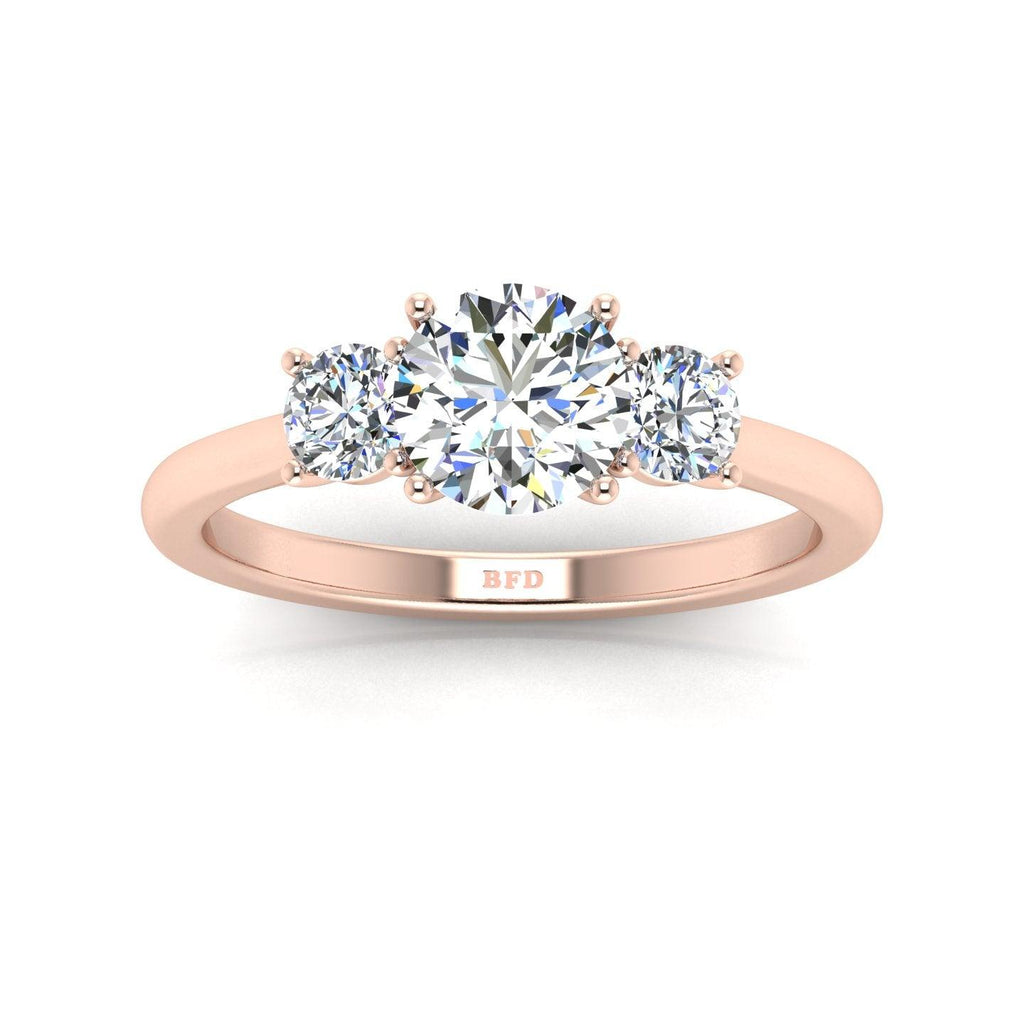 Round Diamond Trilogy Engagement Ring in Platinum 1.50Ct