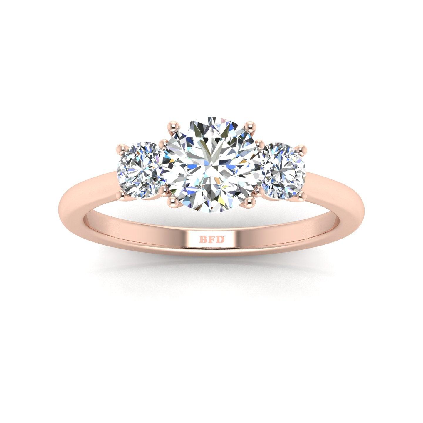 Round Diamond Trilogy Engagement Ring in Platinum 1.50Ct