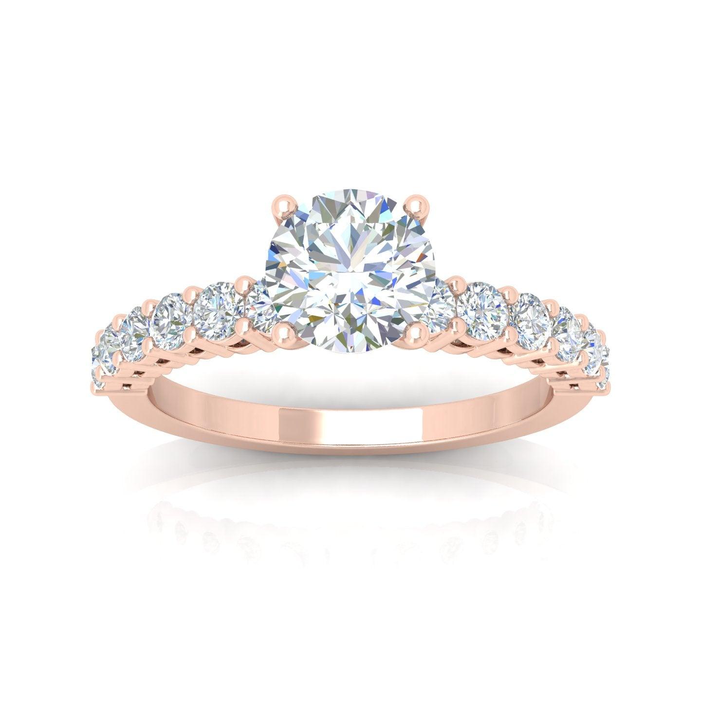 Round Diamond Designer Engagement Ring in Gold / Platinum 1.50Ct