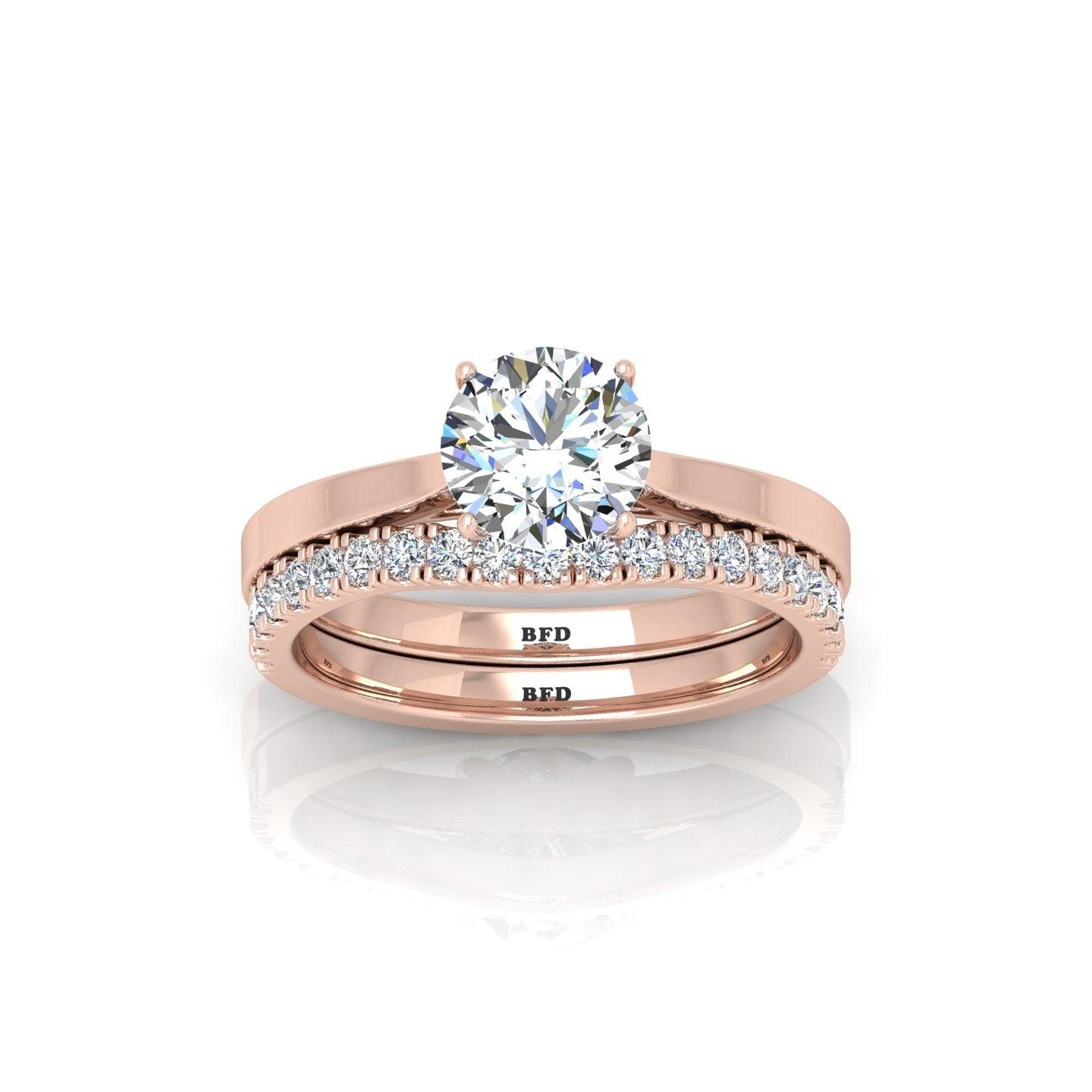 Certified Round Diamond Solitaire Engagement Ring With Curved Matching Band 1.50Carat E/VS