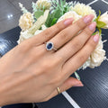 1.50Ct Sapphire Oval & Diamond Cluster Halo Set Engagement Ring 950 Platinum
