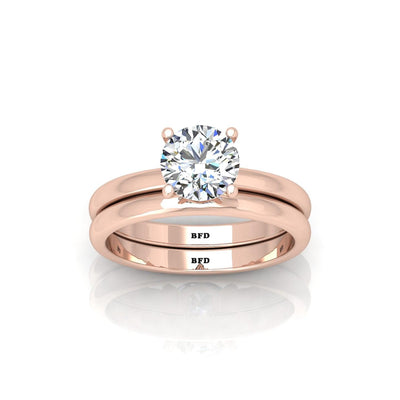 Certified Round Diamond Solitaire Bridal Set Ring 2.00Carat E/VS