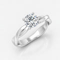 IGI Certified 2.00Ct Romantic Diamond Floral Asymmetrical Twist Engagement Ring in Gold & Platinum
