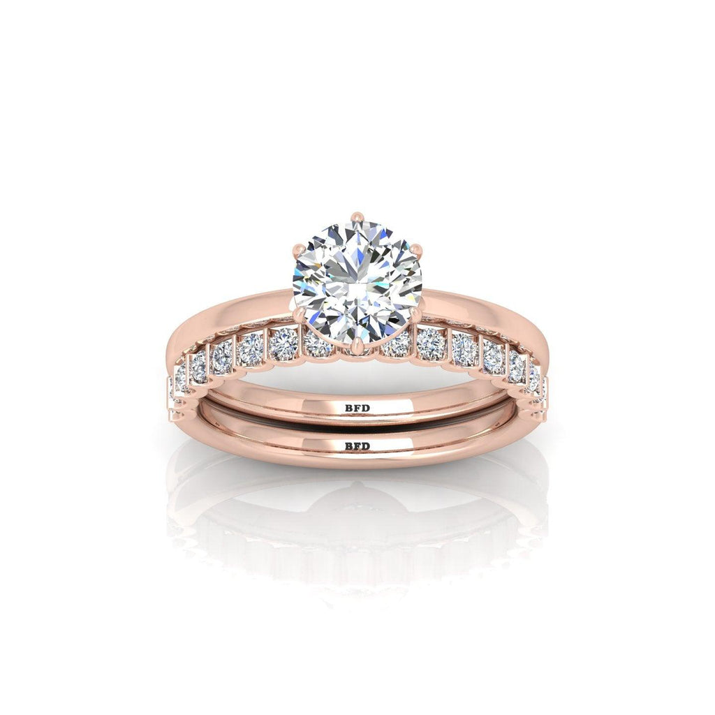Certified Classic Round Diamond Solitaire Engagement Ring With Matching Band 1.50Ct E/VS