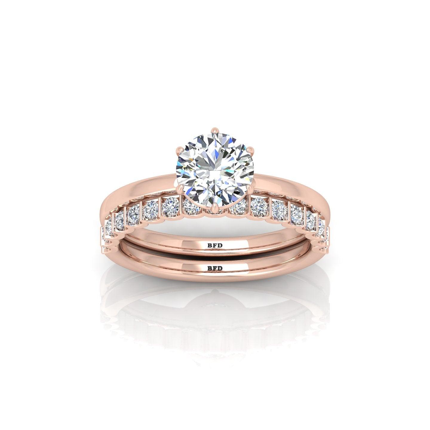 Certified Classic Round Diamond Solitaire Engagement Ring With Matching Band 1.50Ct E/VS