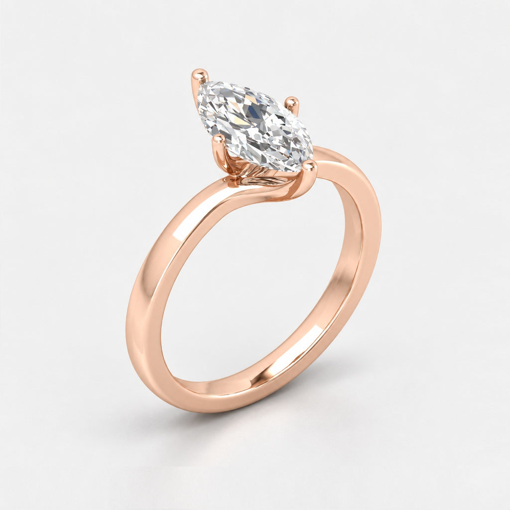 Solitaire Engagement Ring Marquise Diamond 2.00Ct IGI Certified in Gold & Platinum