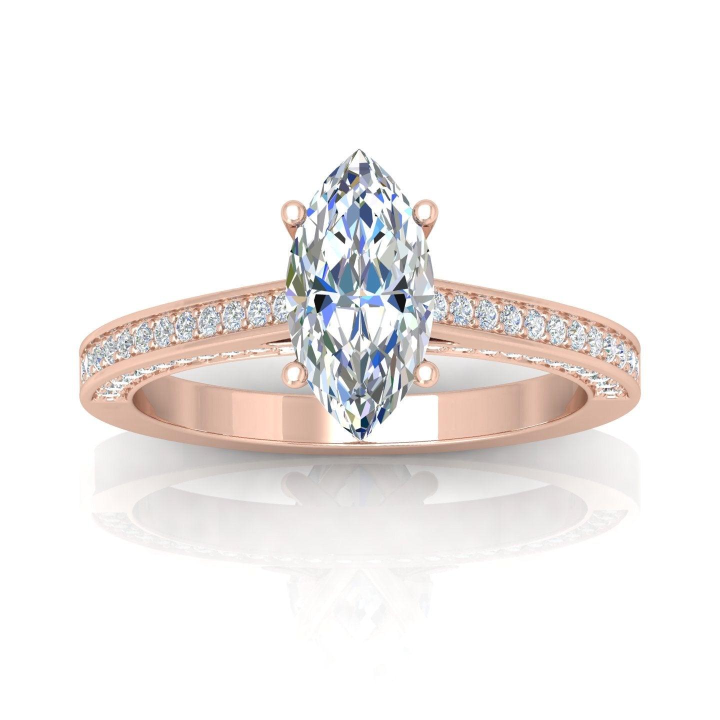 Certified Marquise Diamond Engagement Ring 2.00Carat E/VS